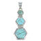 Turquoise Inlay Southwest Genuine Sterling Silver Pendant CX47240